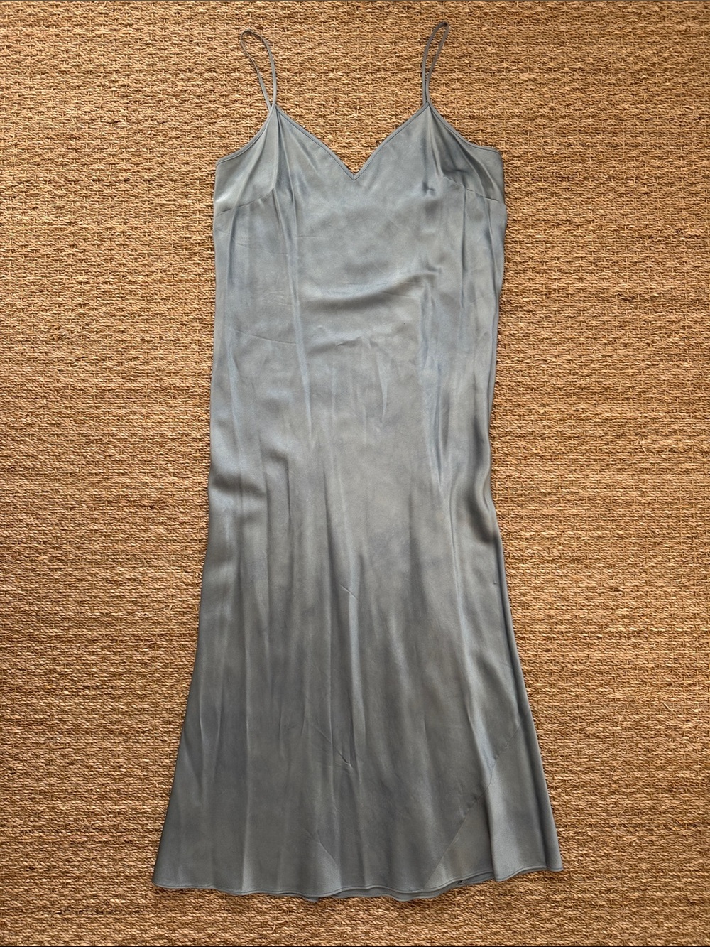 Polo Ralph Lauren blue silk slip dress